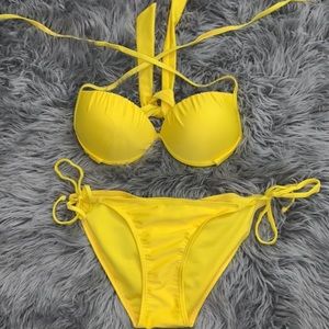 Yellow two piece bikini